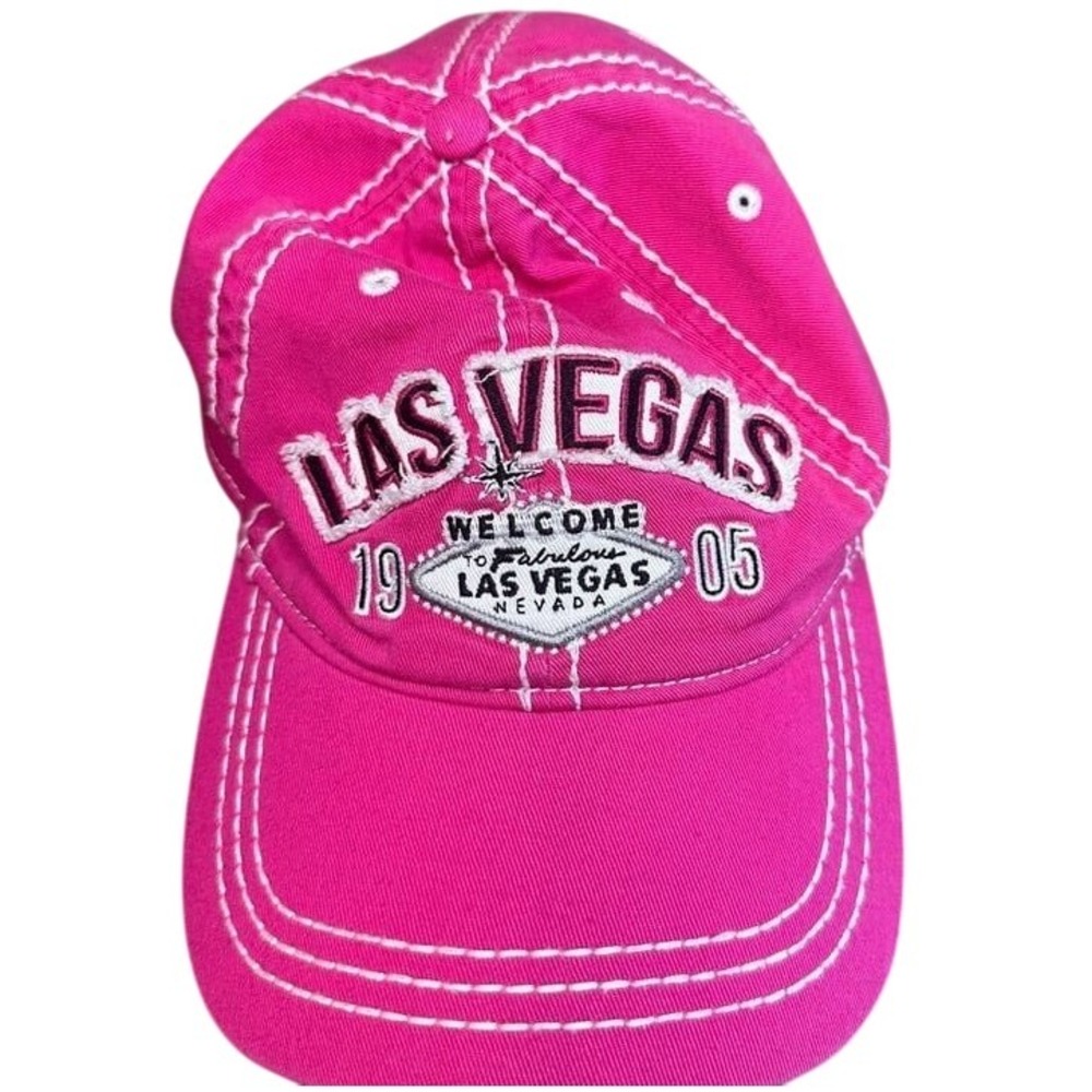 Las Vegas Nevada Pink Trim Girly Adjustable‎ Baseball Cap Hat